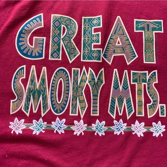 American Vintage Tops - Vintage Tee Shirt Great Smoky Mountains Mens Adult Size XXL Maroon 90s Made USA